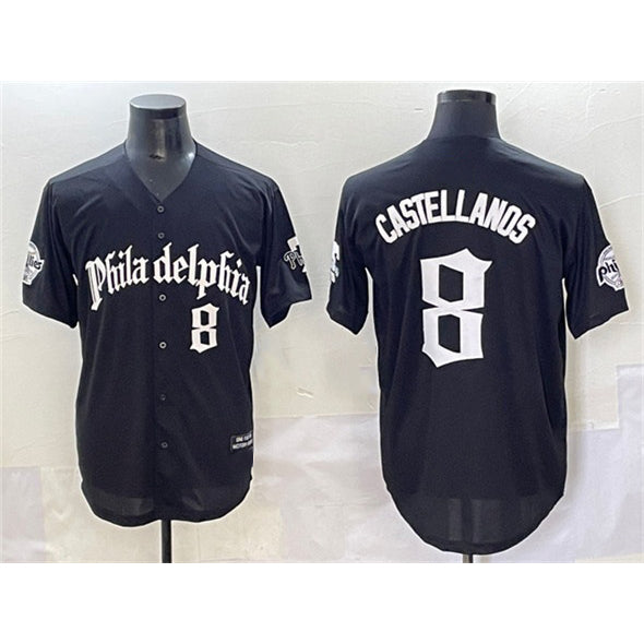 Philadelphia Phillies #8 Nick Castellanos Black Jereymy Gothic Vapor Limited Stitched Jersey