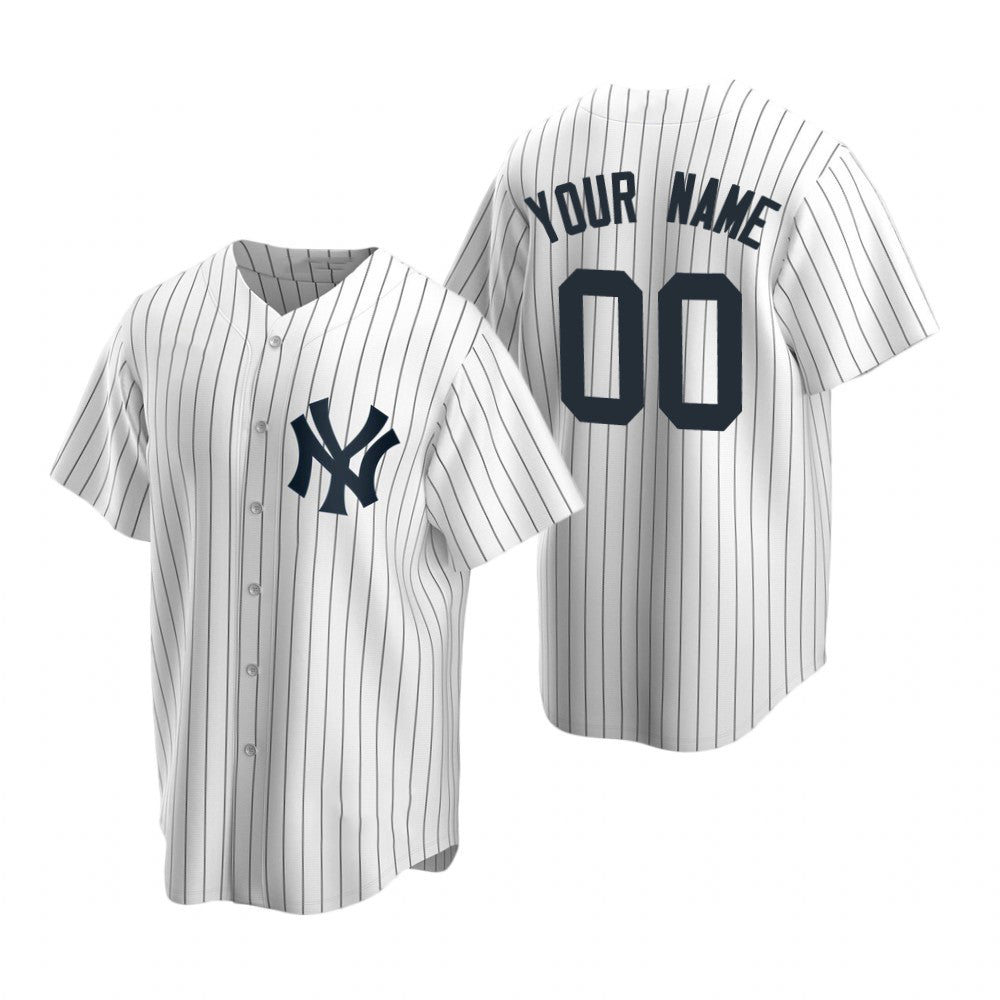Custom New York Yankees White Jereymy Stitched Cool Base Home Jersey