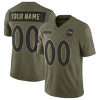 Custom B.Ravens Active Player Olive Jereymy 2025 F.U.S.E. Salute to Service Limited Jersey