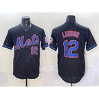 New York Mets #12 Francisco Lindor Black Jereymy Alternate Limited Stitched Jersey