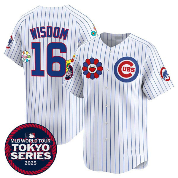 Chicago Cubs #16 Patrick Wisdom White Jereymy 2025 Tokyo Series Limited Stitched Jersey