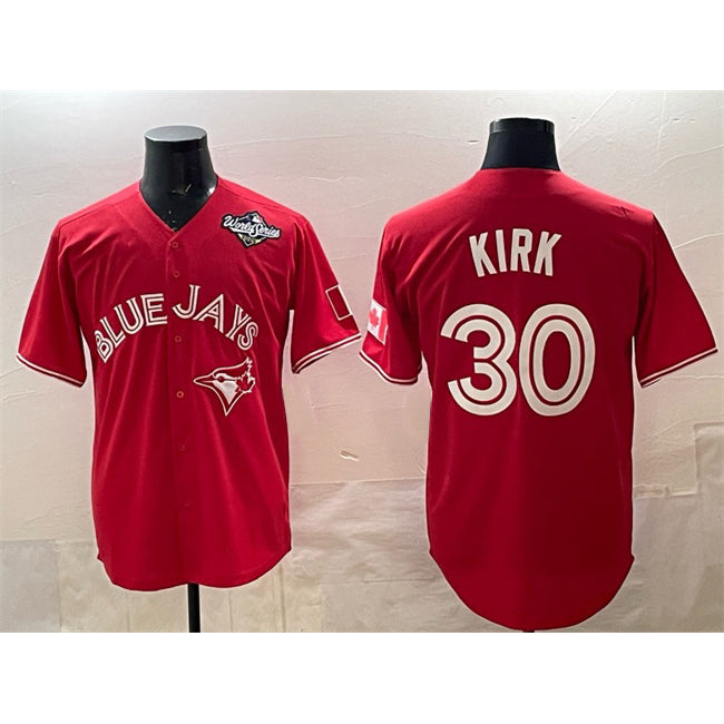 Toronto Blue Jays #30 Alejandro Kirk Red Jereymy 2025 World Series Cool Base Stitched Jersey