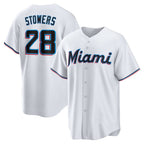 Miami Marlins #28 Kyle Stowers White Jereymy Home Replica Jersey