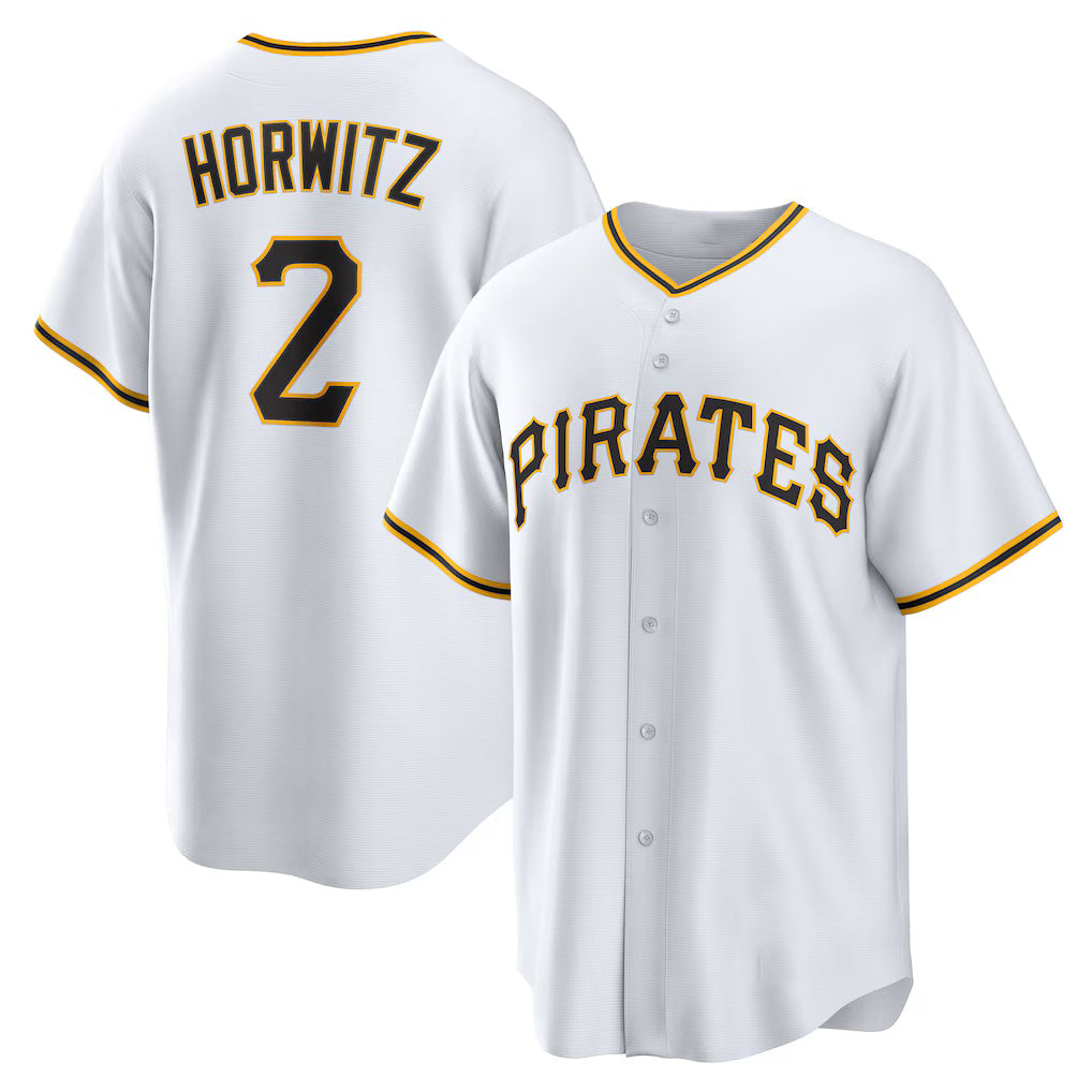 Pittsburgh Pirates #2 Spencer Horwitz White Jereymy Home Replica Jersey
