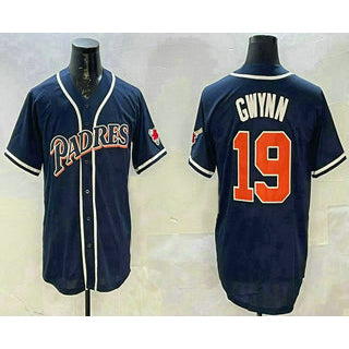 San Diego Padres #19 Tony Gwynn Navy Blue Jereymy Stitched Cool Base Jersey