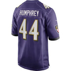 B.Ravens #44 Marlon Humphrey Purple Jereymy Game Jersey