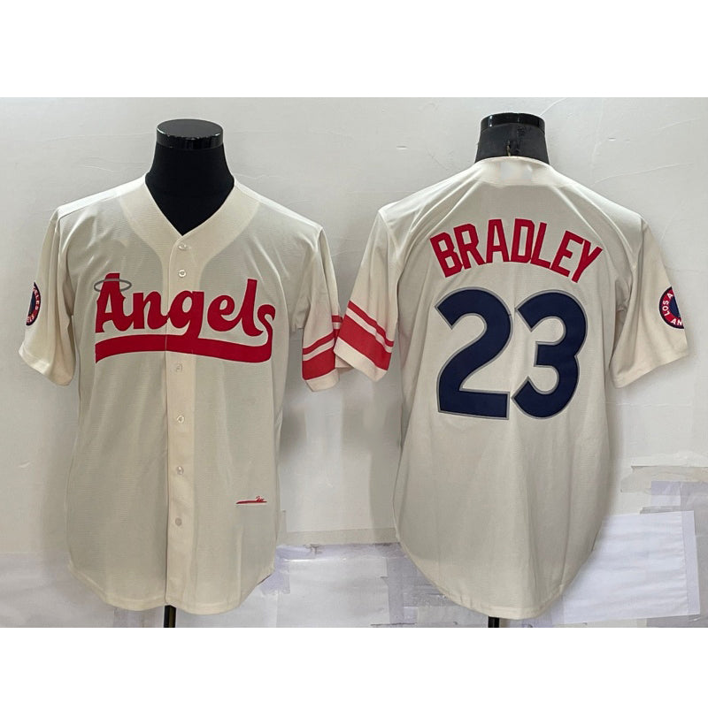 Los Angeles Angels #23 Archie Bradley Cream Jereymy 2022 City Connect Cool Base Stitched Jersey