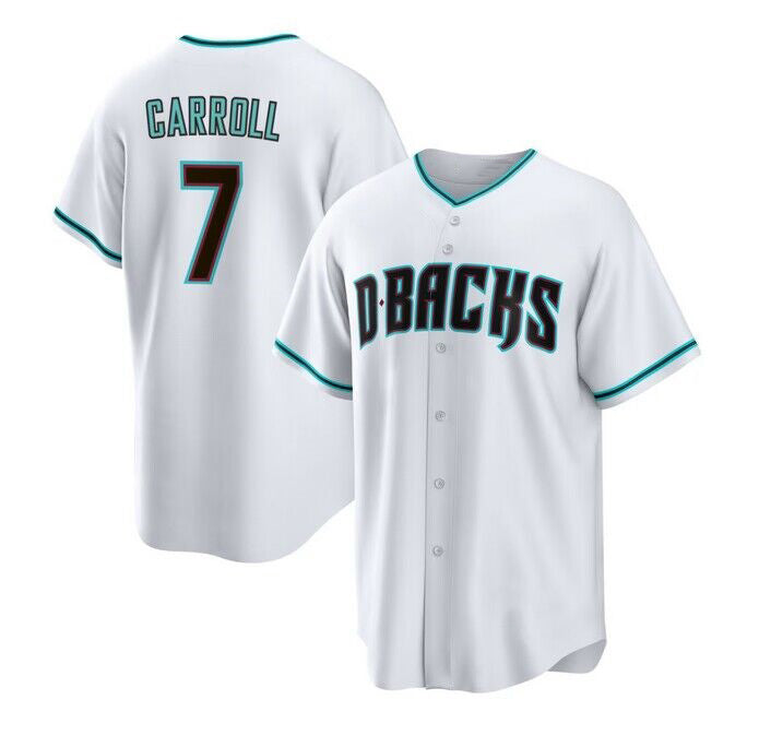 Arizona Diamondbacks #7 Corbin Carroll White Jereymy Cool Base Stitched Jerseys