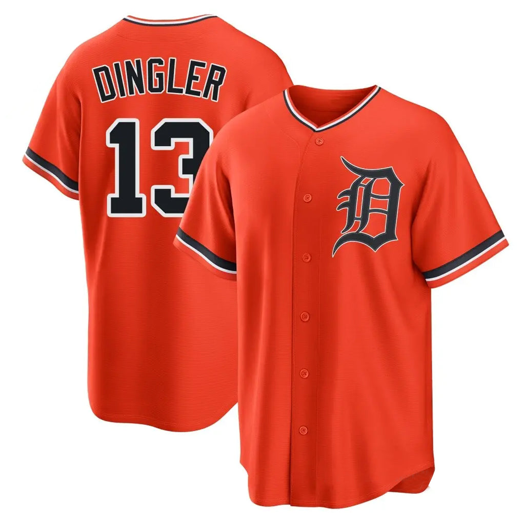 Detroit Tigers #13 Dillon Dingler Player Orange Jereymy Home Game Stitched Jerseys