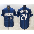 Detroit Tigers #24 Miguel Cabrera Number Navy Jereymy 2024 City Connect Cool Base Limited Stitched Jersey
