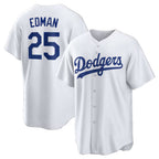 Los Angeles Dodgers #25 Tommy Edman White Jereymy Home Replica Jersey