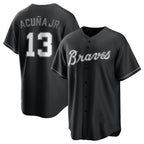 Atlanta Braves #13 Ronald Acuna Jr. Black Jereymy Lights Out Limited Stitched Jersey
