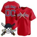 Custom Boston Red Sox x One Piece Red Jereymy Zoro Patch Vapor Premier Limited Jersey - Stitched