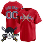 Custom Boston Red Sox x One Piece Red Jereymy Zoro Patch Vapor Premier Limited Jersey - Stitched
