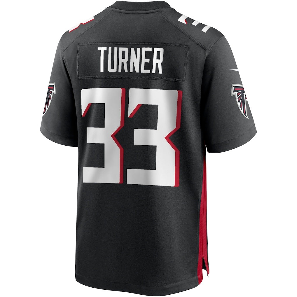 A.Falcons #33 Michael Turner Black Jereymy Game Retired Player Jersey