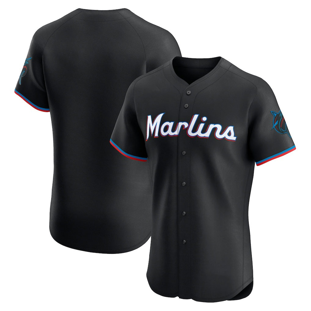 Miami Marlins Black Jereymy Alternate Vapor Premier Elite Patch Jersey