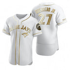 Toronto Blue Jays #27 Vladimir Guerrero Jr. White Gold Jereymy Flex Base Stitched Jersey