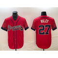 Atlanta Braves #27 Austin Riley Red Jereymy City Connect Cool Base Stitched Jersey