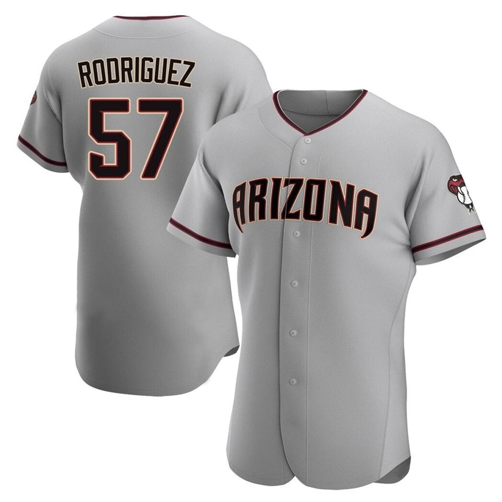 Arizona Diamondbacks #57 Eduardo Rodriguez Player Gray Jereymy Road Limited Elite Home Game Stitched Jerseys
