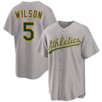 Oakland Athletics #5 Jacob Wilson Gray Jereymy 2024 Away Limited Stitched Jersey