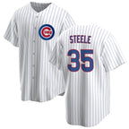 Chicago Cubs #35 Justin Steele Home White Jereymy Cool Base Jersey