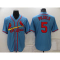 St. Louis Cardinals #5 Albert Pujols Light Blue Jereymy Stitched Cool Base Jersey