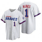 Atlanta Braves #1 Ozzie Albies White Jereymy 2021 City Connect Stitched Jersey