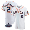 Houston Astros #2 Alex Bregman White Jereymy 2022 World Series Champions Flex Base Stitched Jersey