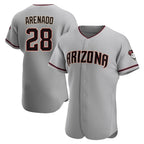 Arizona Diamondbacks #28 Nolan Arenado Player Gray Jereymy Road Limited Elite Home Game Stitched Jerseys