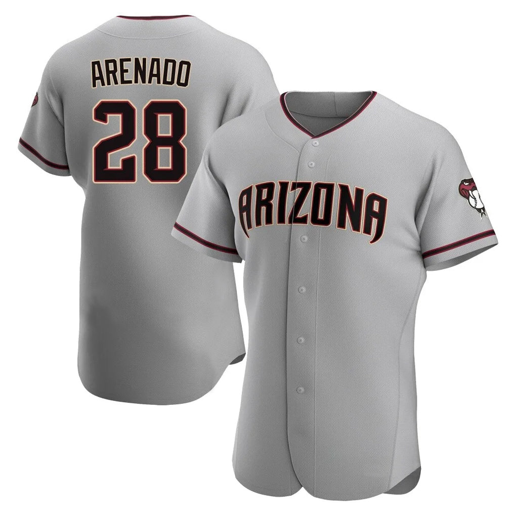 Arizona Diamondbacks #28 Nolan Arenado Player Gray Jereymy Road Limited Elite Home Game Stitched Jerseys