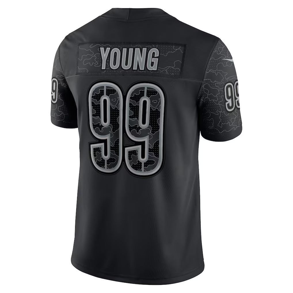 W.Commanders #99 Chase Young Black Jereymy RFLCTV Limited Jersey