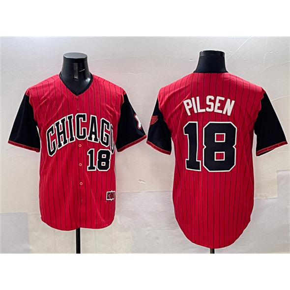 Chicago White Sox #18 Pilsen Red Black Jereymy 2025 City Connect Limited Stitched Jersey