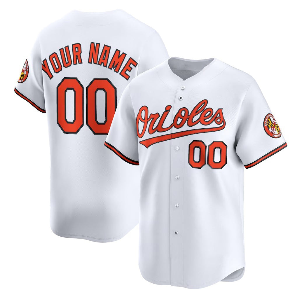 Custom Baltimore Orioles White Jereymy Home Limited Jersey