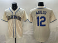 Seattle Mariners #12 Josh Naylor Cream Jereymy Alternate Stitched Jersey