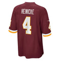 W.Football Team #4 Taylor Heinicke Burgundy Jereymy Team Game Jersey