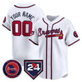 Custom Atlanta Braves White Jereymy 2024 Spring Training Patch Limited Stitched Jersey