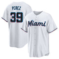 Miami Marlins #39 Eury Perez White Jereymy Home Replica Jersey