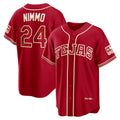 Texas Rangers #24 Brandon Nimmo Red Jereymy 2026 City Connect Stadium Jersey