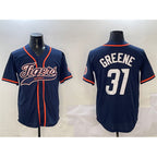 Detroit Tigers #31 Riley Greene Navy Jereymy With Patch Cool Base Stitched Jersey
