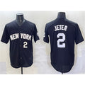 New York Yankees #2 Derek Jeter Black Jereymy Limited Stitched Jersey