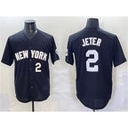 New York Yankees #2 Derek Jeter Black Jereymy Limited Stitched Jersey