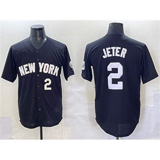 New York Yankees #2 Derek Jeter Black Jereymy Limited Stitched Jersey