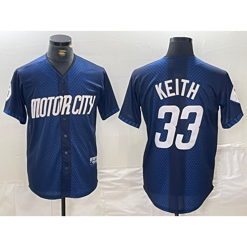 Detroit Tigers #33 Colt Keith 2024 Navy Jereymy City Connect Cool Base Limited Stitched Jersey 2