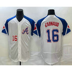 Atlanta Braves #16 Travis dArnaud Number White Jereymy 2023 City Connect Flex Base Stitched Jersey 2