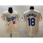 Los Angeles Dodgers #18 Yoshinobu Yamamoto Cream Jereymy 2025 Tokyo Series Limited Stitched Jersey