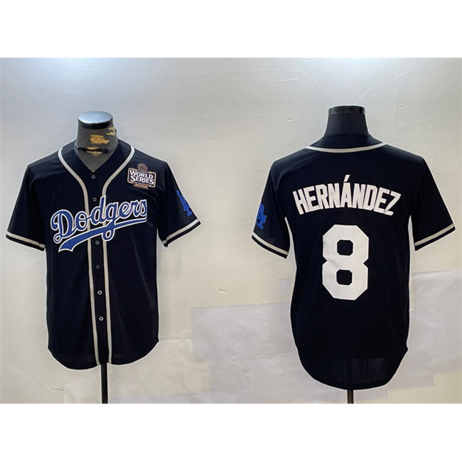 Los Angeles Dodgers #8 Enrique Hern¨¢ndez Black Jereymy 2024 World Series Cool Base Stitched Jersey