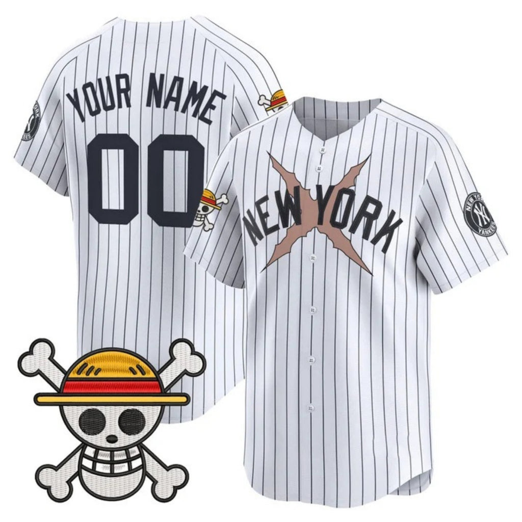 Custom New York Yankees x One Piece White Jereymy Vapor Premier Limited Jersey - Stitched