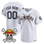 Custom New York Yankees x One Piece White Jereymy Vapor Premier Limited Jersey - Stitched