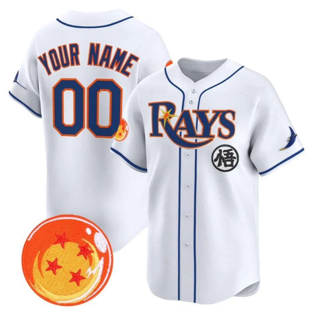 Custom Tampa Bay Rays x Dragon Ball White Jereymy Vapor Premier Limited Jersey - All Stitched
