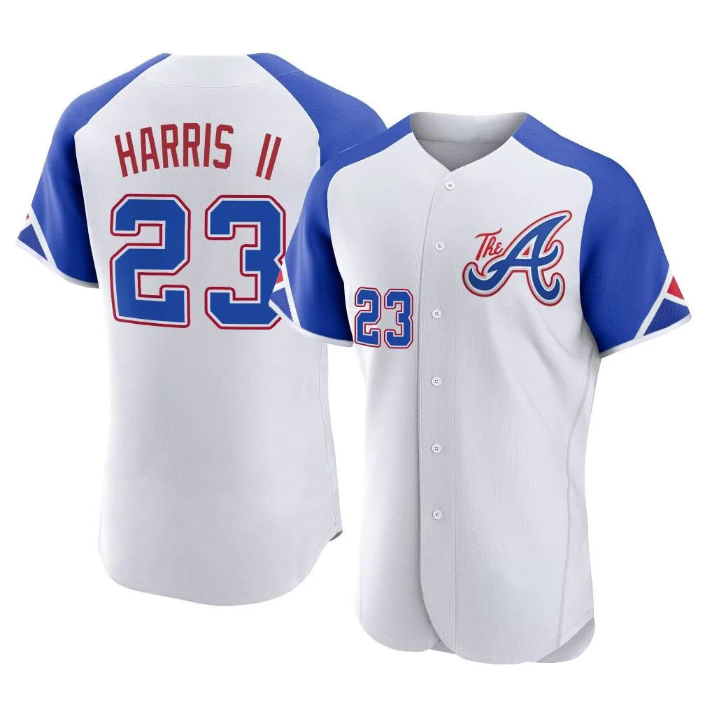 Atlanta Braves #23 Michael Harris II Player White Jereymy City Connect Limited Elite Home Game Stitched Jerseys
